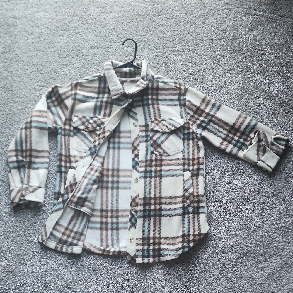 Thread & Supply Plaid Button-Up Sherpa Shacket